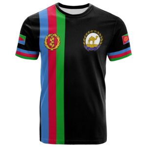 Eritrea T Shirt Striped Black LT13