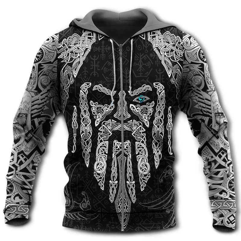 Viking Odins Eye With Raven Hoodie
