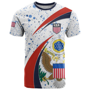United States Soccer T Shirt USA Coat Of Arms Sporty Style LT01