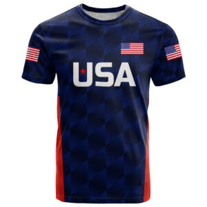 Custom United States National Cricket T Shirt Team USA Cricket Navy LT8