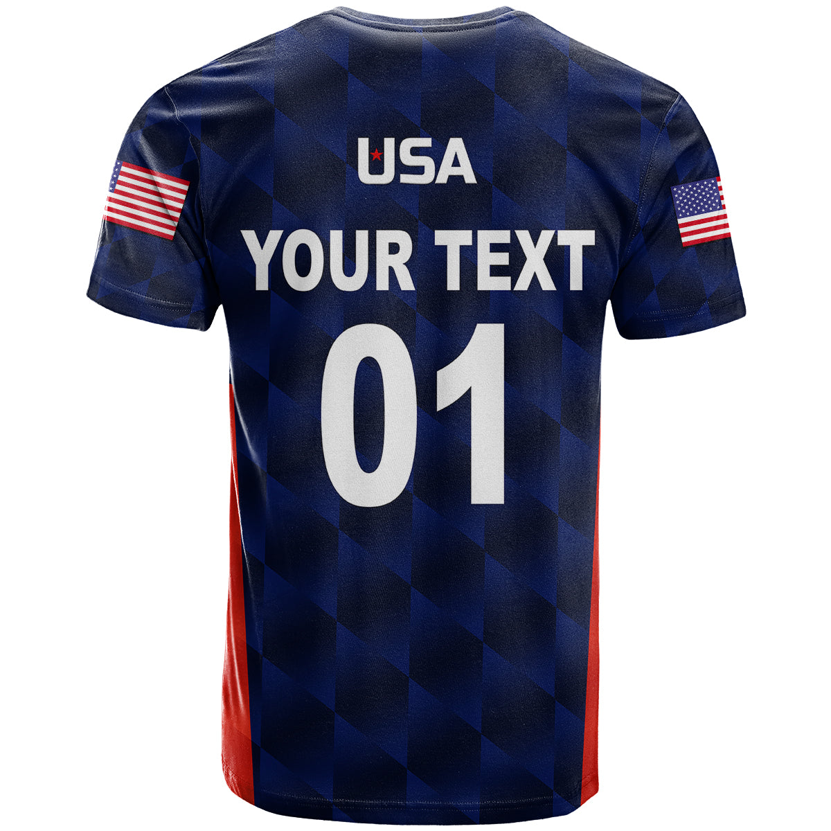 Custom United States National Cricket T Shirt Team USA Cricket Navy LT8 - Image 2