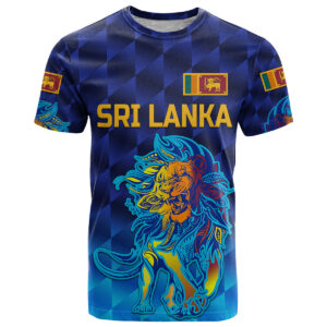 Custom Sri Lanka Cricket T Shirt The Lions Pride Version Blue LT8