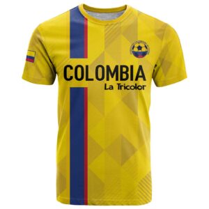 Custom Colombia Football T Shirt 2024 Vamos La Tricolor - Yellow LT14