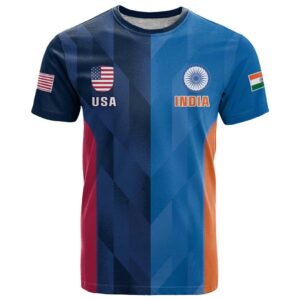 Custom USA and India Cricket T Shirt 2024 Together Dynamic Style LT14